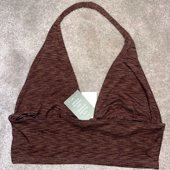 Divided Brown Halter Crop Top, NWT, Size: XL - Picture 2 of 2
